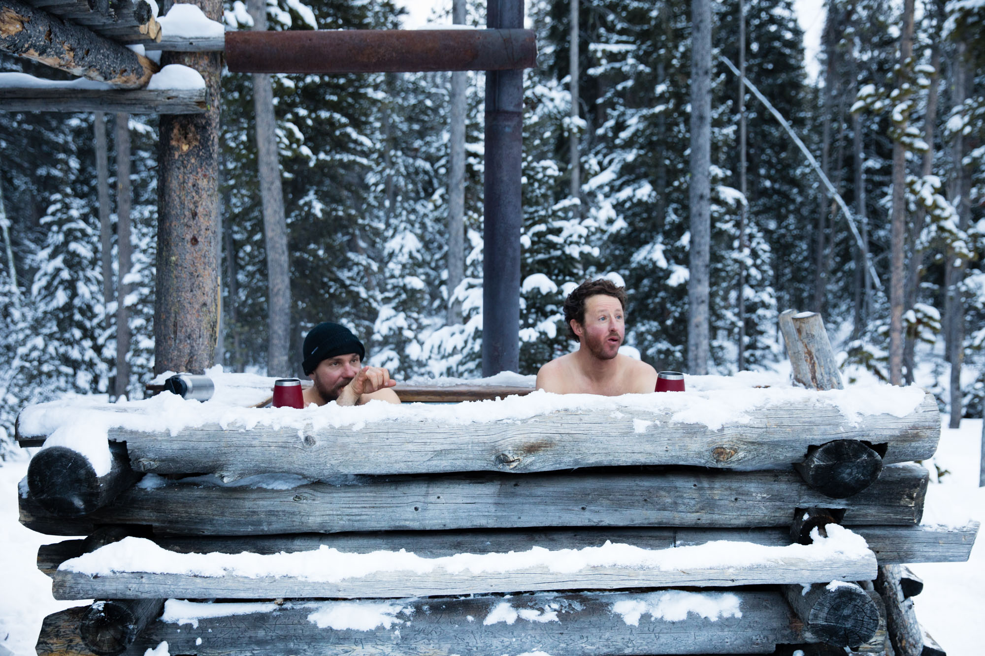 Yurt with outlet hot tub